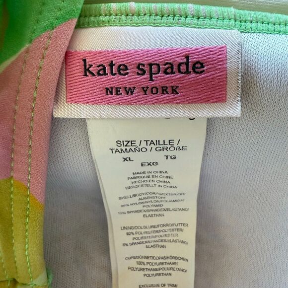 NWT Kate Spade New York Cucumber Floral Tie Bikini Top with Removable Straps XL - Picture 10 of 12